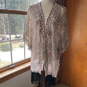 Steve Madden Multicolor Patterned Kimono Top